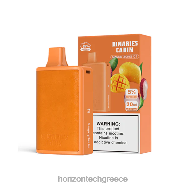 HorizonTech Binaries Cabin μιας χρήσης 20 ml HorizonTech disposable vape - πάγος μάνγκο λίτσι PZTFP62