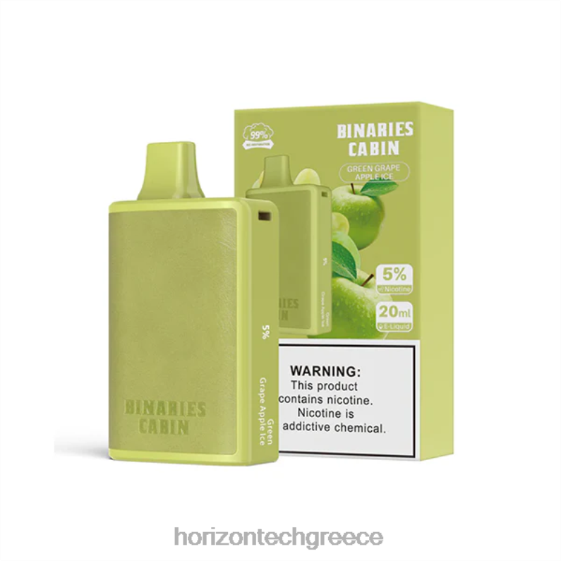 HorizonTech Binaries Cabin μιας χρήσης 20 ml Horizon Tech vape coils - πάγος μήλου πράσινου σταφυλιού PZTFP56