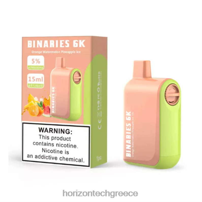 HorizonTech Binaries Cabin μιας χρήσης 15 ml Horizon Tech company - πορτοκαλί πάγος ανανά καρπούζι PZTFP50