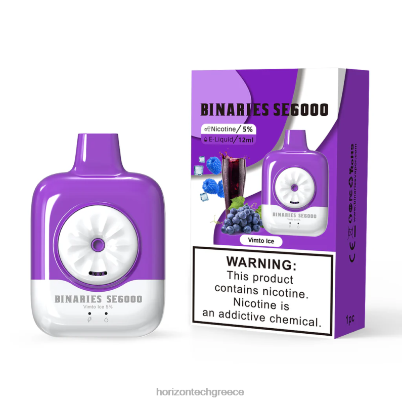 HorizonTech Binaries Cabin μιας χρήσης se 12ml HorizonTech vape Greece - πάγος vimto PZTFP154