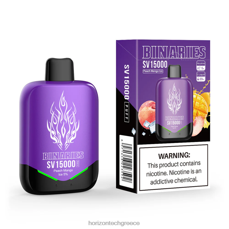 HorizonTech Binaries Cabin μιας χρήσης sv HorizonTech disposable vape - πάγος μάνγκο ροδάκινο PZTFP92