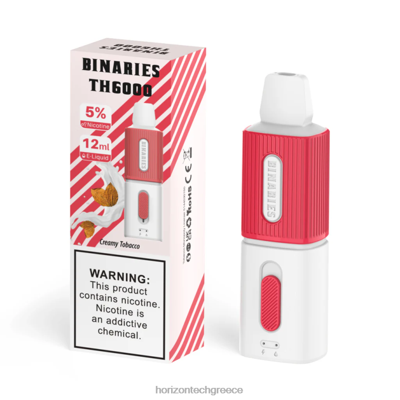 HorizonTech Binaries Cabin th6000 μιας χρήσης 12ml HorizonTech disposable vape - κρεμώδης καπνός PZTFP122