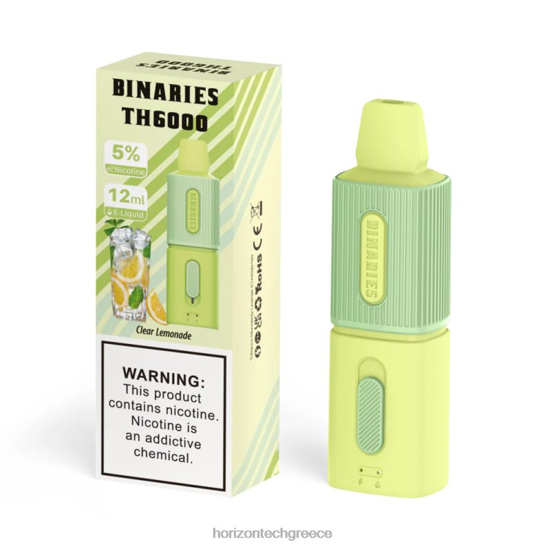 HorizonTech Binaries Cabin th6000 μιας χρήσης 12ml HorizonTech vape Greece - καθαρή λεμονάδα PZTFP114