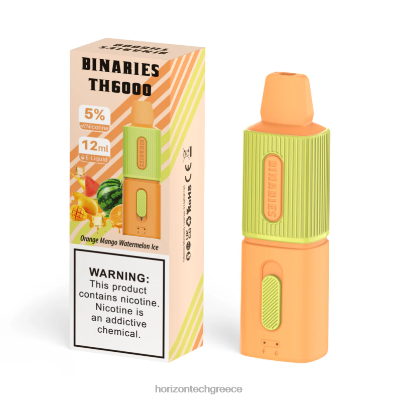 HorizonTech Binaries Cabin th6000 μιας χρήσης 12ml Horizon Tech vape - πορτοκαλί μάνγκο καρπούζι πάγος PZTFP111
