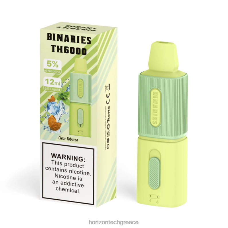 HorizonTech Binaries Cabin th6000 μιας χρήσης 12ml Horizon Tech vape - καθαρό καπνό PZTFP121