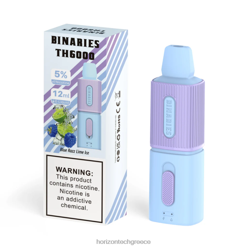 HorizonTech Binaries Cabin th6000 μιας χρήσης 12ml Horizon Tech vape coils - μπλε πάγος λάιμ razz PZTFP106