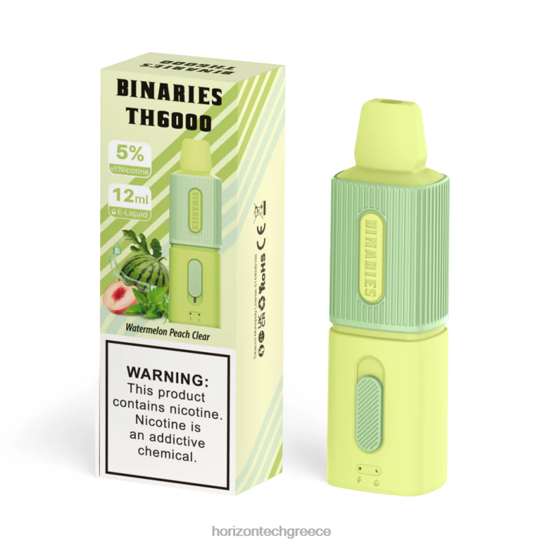 HorizonTech Binaries Cabin th6000 μιας χρήσης 12ml Horizon Tech vape tank - καρπούζι ροδάκινο διαυγές PZTFP118