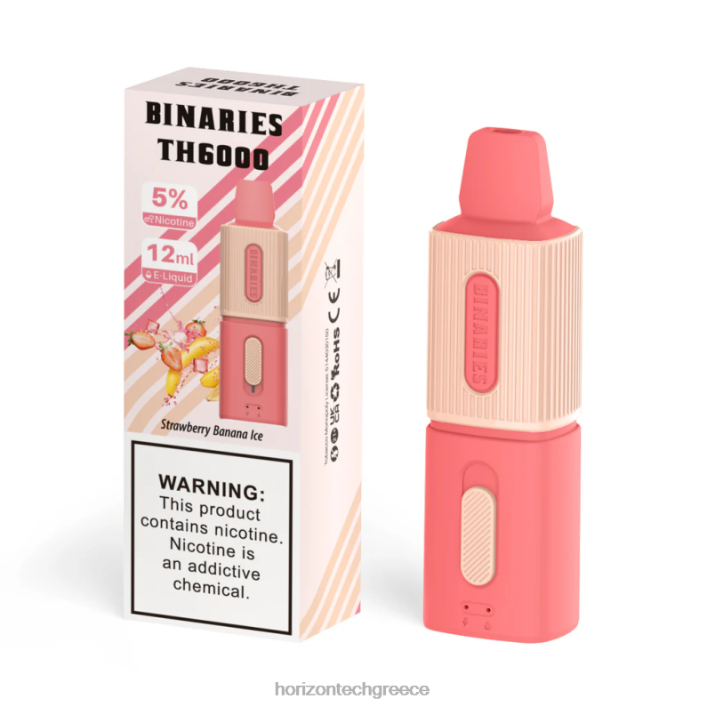 HorizonTech Binaries Cabin th6000 μιας χρήσης 12ml Horizon Tech vape tank - πάγος μπανάνας φράουλα PZTFP98