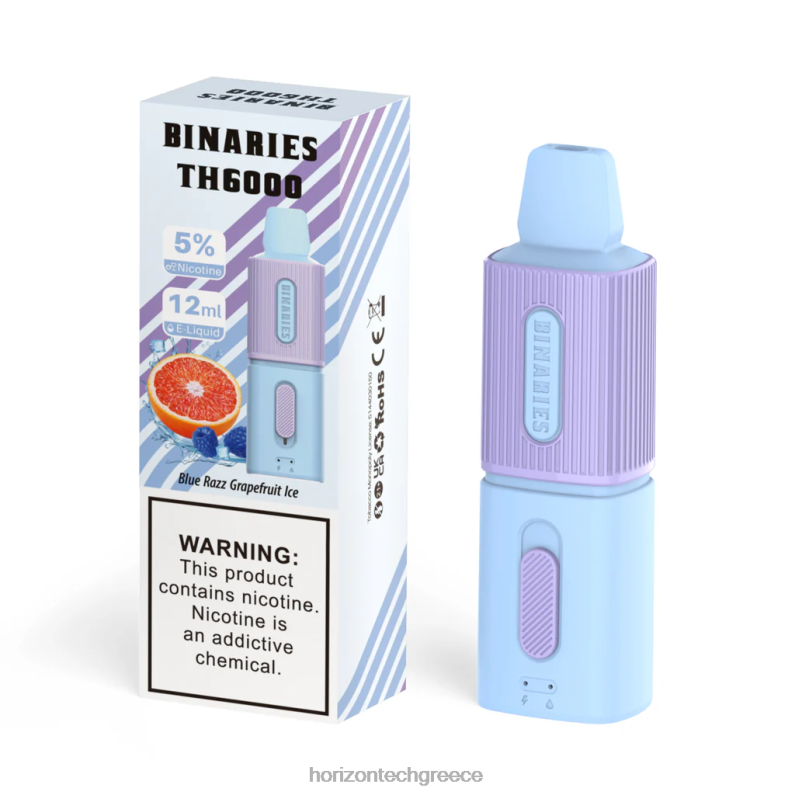 HorizonTech Binaries Cabin th6000 μιας χρήσης 12ml Horizon Tech vape tank - μπλε πάγος γκρέιπφρουτ razz PZTFP108