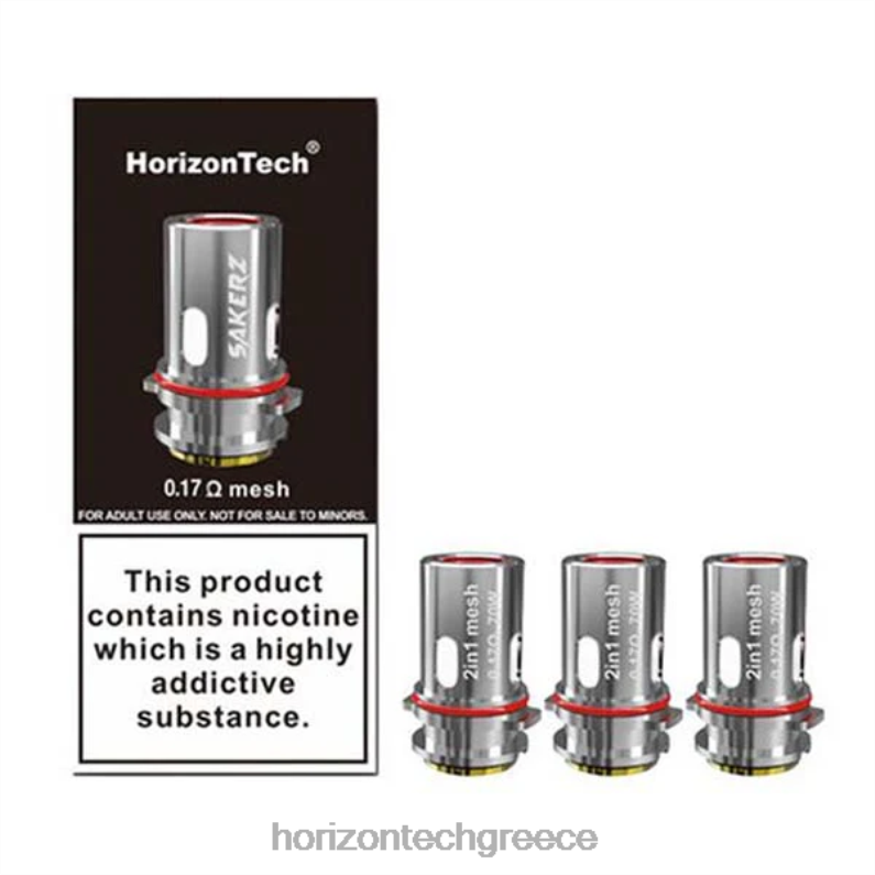HorizonTech Sakerz πηνία (συσκευασία 3) Horizon Tech vape coils - 2-σε-1 mesh 0,17ohm (συσκευασία 3) PZTFP6